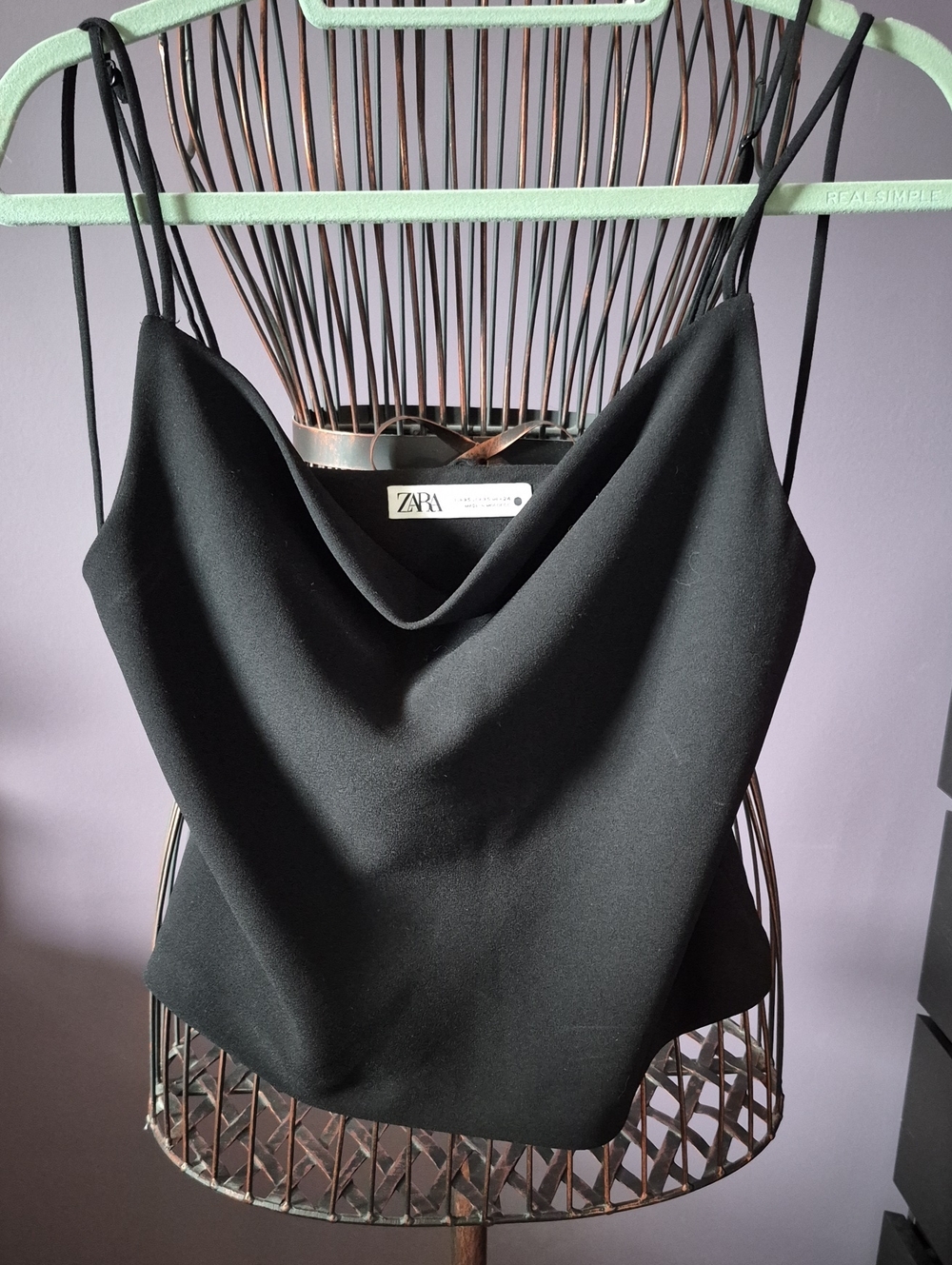 ZARA Black Cowl Neck Camisole